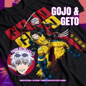 Franela Gojo y Geto Deadpool y Wolverine