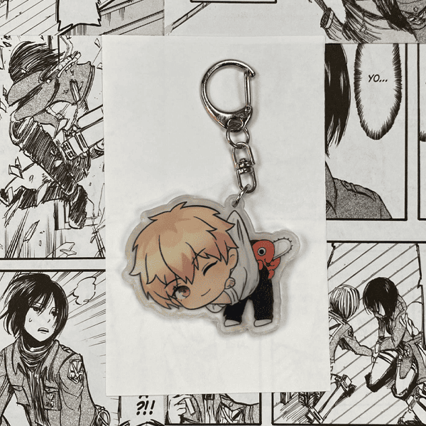 Llavero Chainsaw man Denji colgando